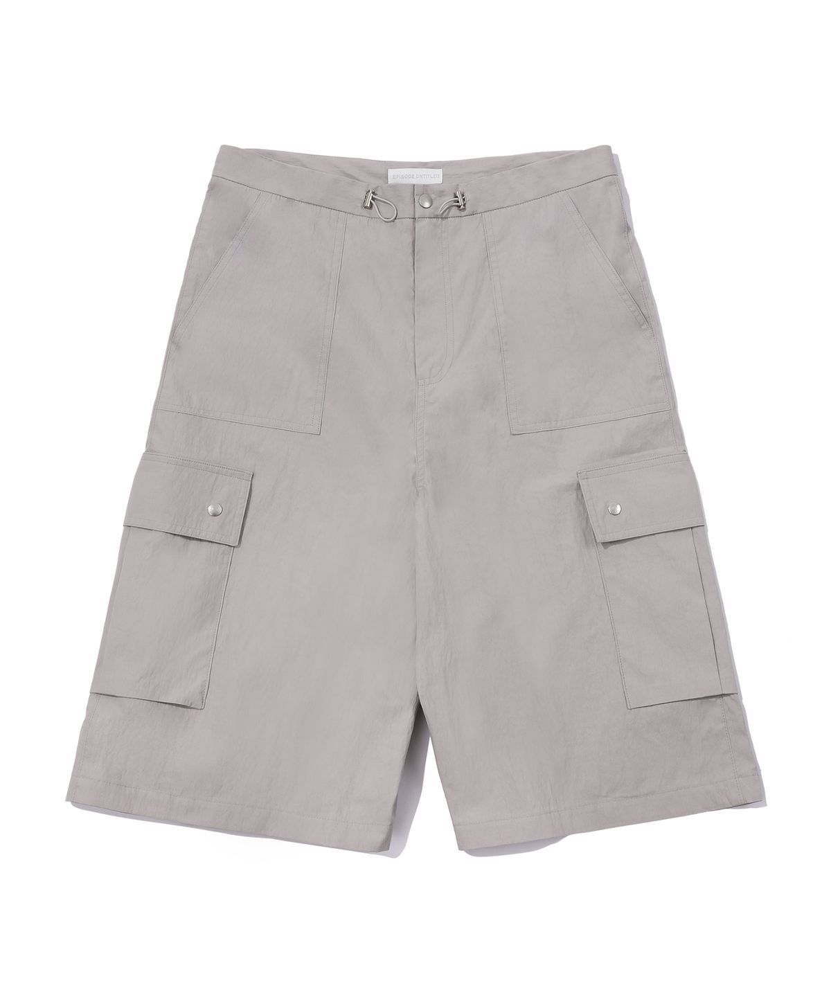 에피소드 언타이틀(EPISODE UNTITLED) STRING LOGO PRINT BERMUDA CARGO PANTS_GREY
