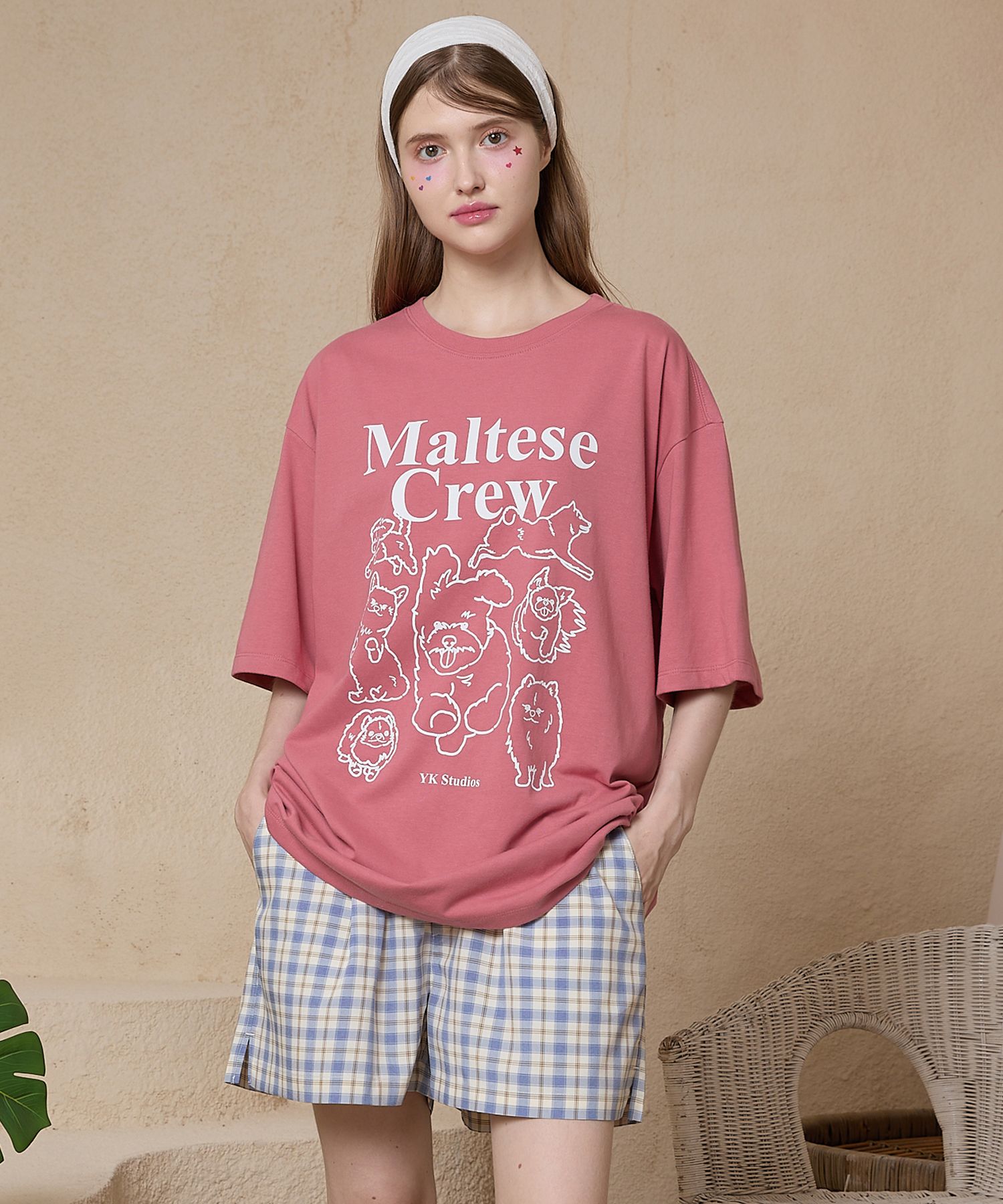 ★WAIKEI★ Twinkle Maltese Short Sleeve T-Shirt Pink YKBD02T MUSINSA | WAI KEI Twinkle Maltese half sleeve T-shirt PINK