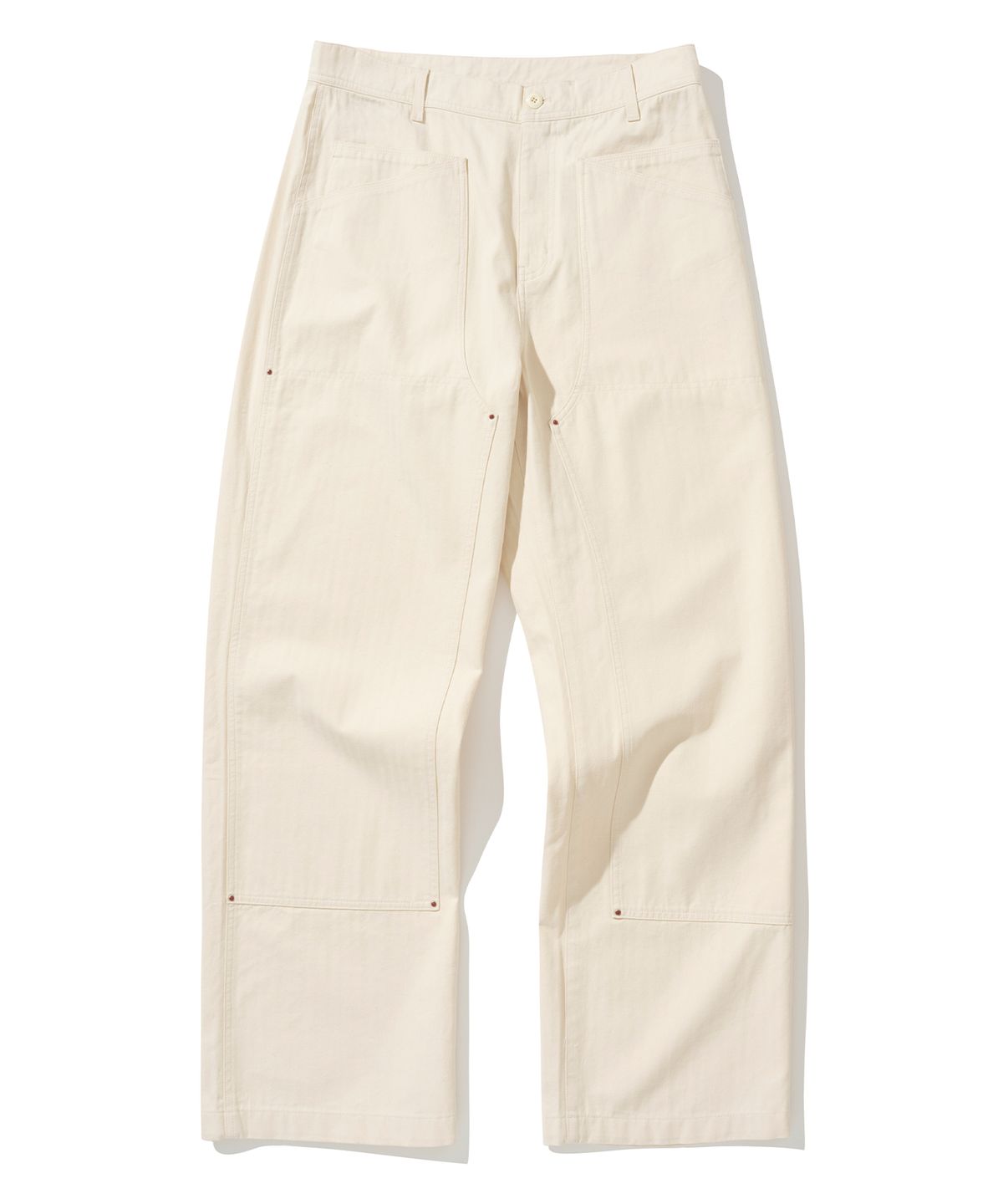 유니폼브릿지(UNIFORM BRIDGE) double knee stud pants ecru