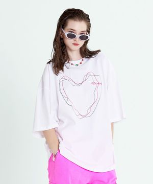 라인 드로잉 티셔츠 화이트