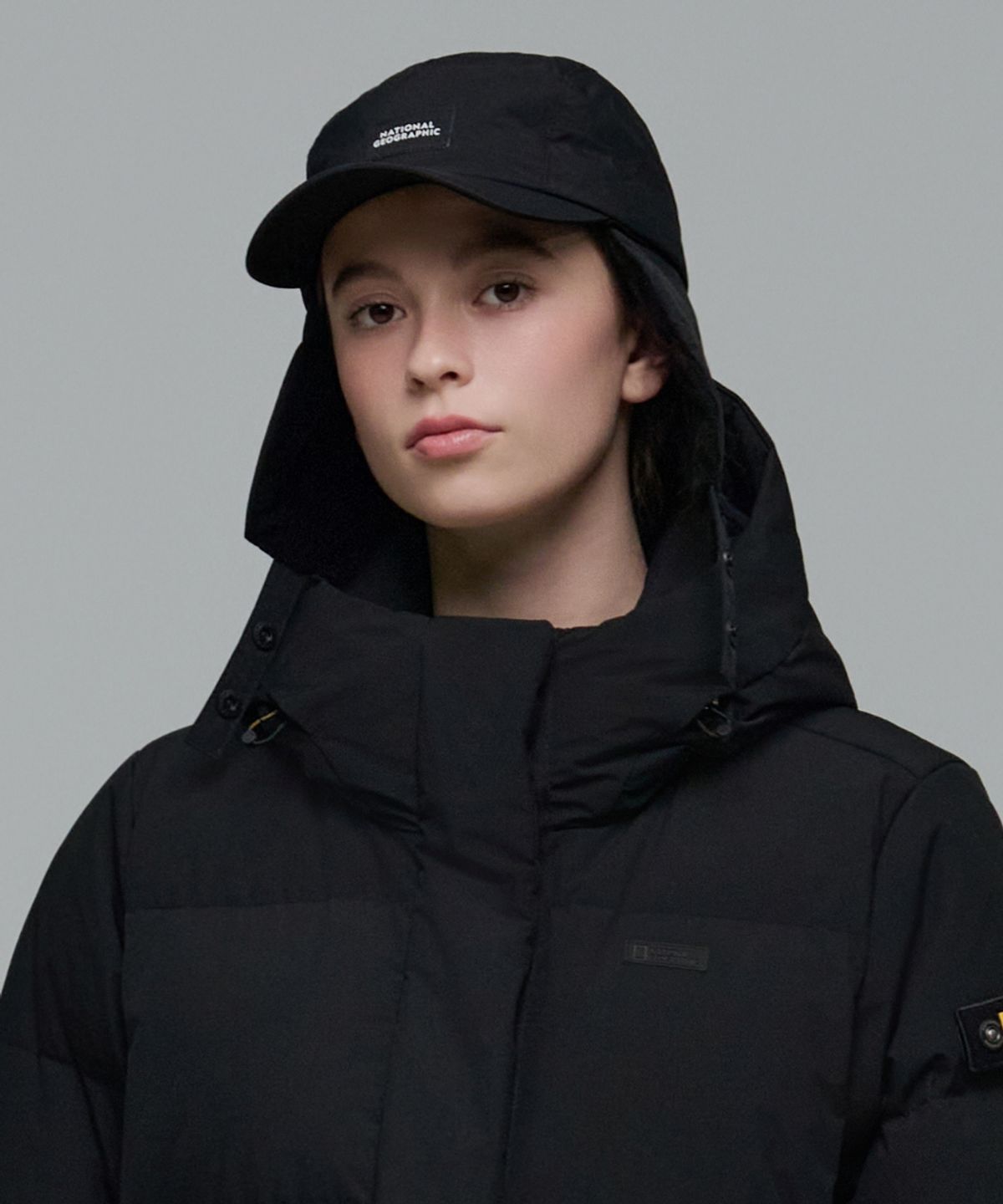 내셔널지오그래픽(NATIONALGEOGRAPHIC) N244AHA510 헤론 패디드 귀달이캡 BLACK