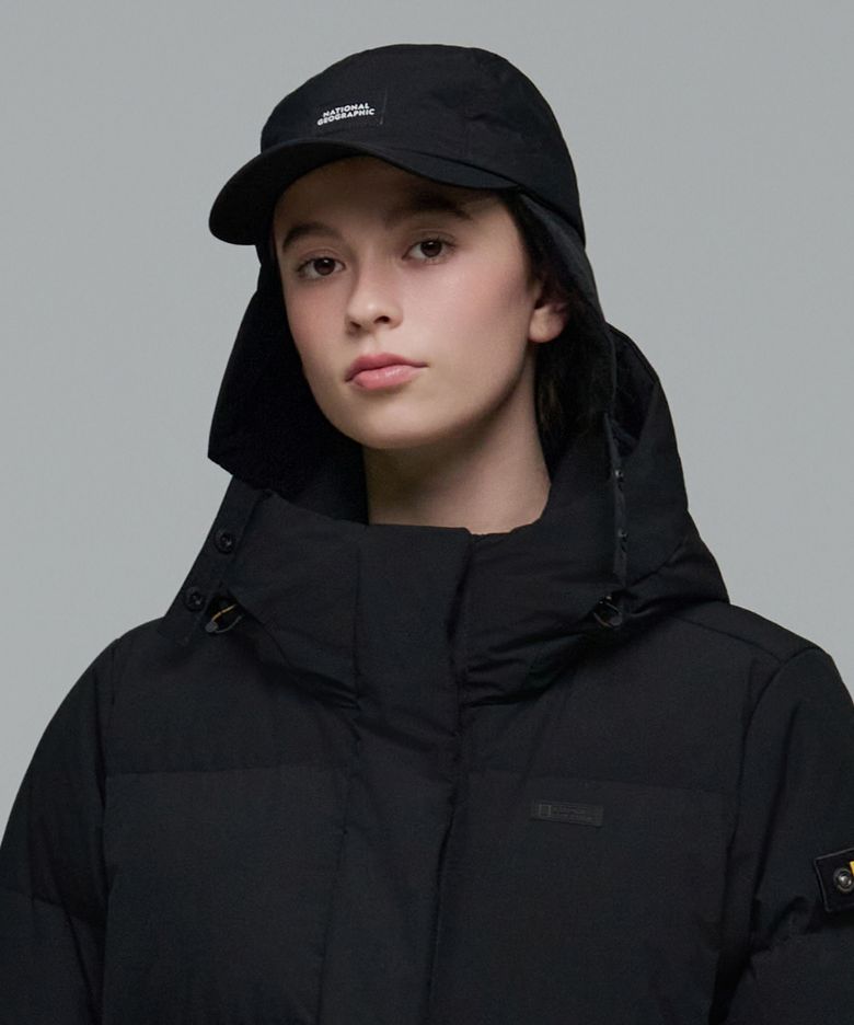 N244AHA510 헤론 패디드 귀달이캡 BLACK