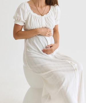 클라우드 코튼 100% 원피스 화이트