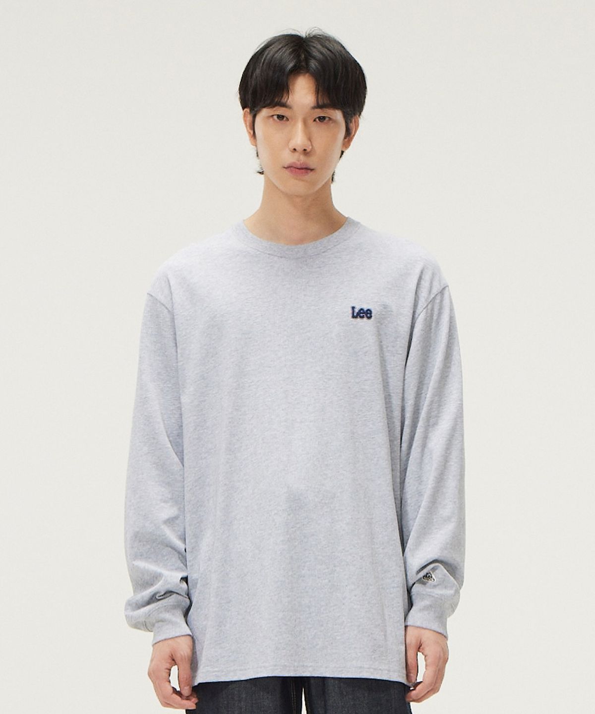 리(LEE) 스몰 트위치 로고 긴팔 티셔츠 그레이