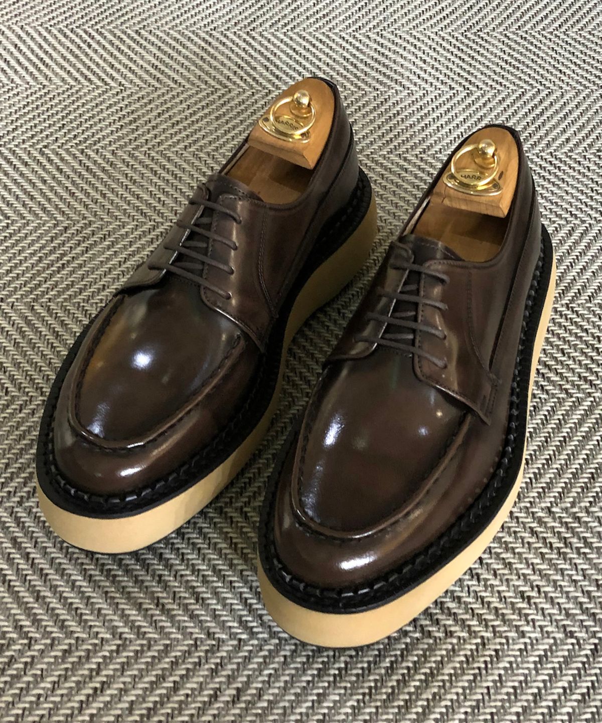 조앤슈(JOENSHOE) 버그너 5cm 오버솔 유팁 옥스퍼드 브라운아도방
