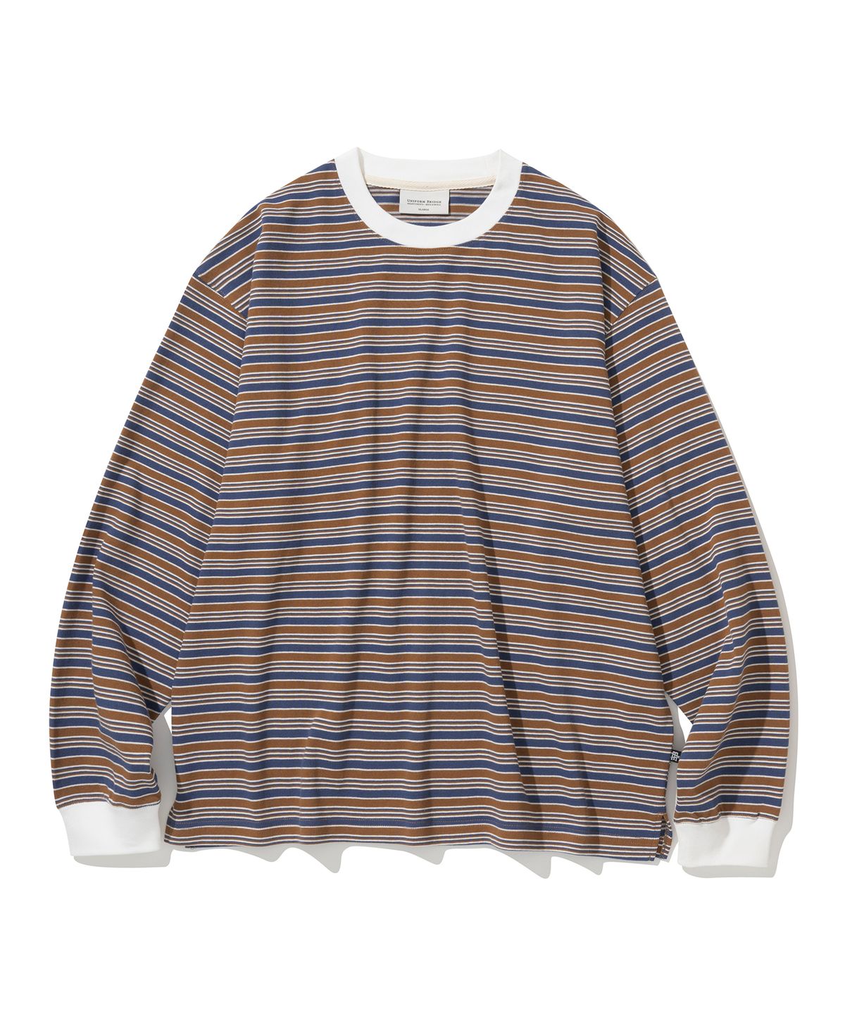 유니폼브릿지(UNIFORM BRIDGE) AE multi color stripe l/s tee brown