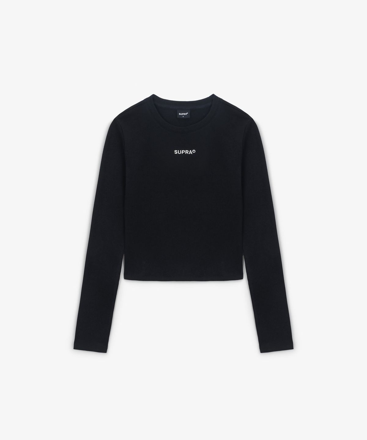 수프라(SUPRA) 여성 스몰 로고 슬림핏 긴팔 티셔츠(BLACK)