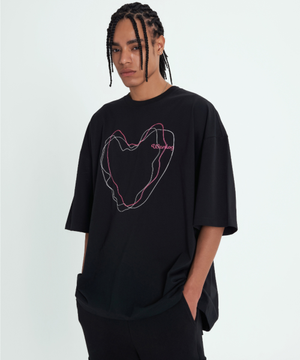 라인 드로잉 티셔츠 블랙