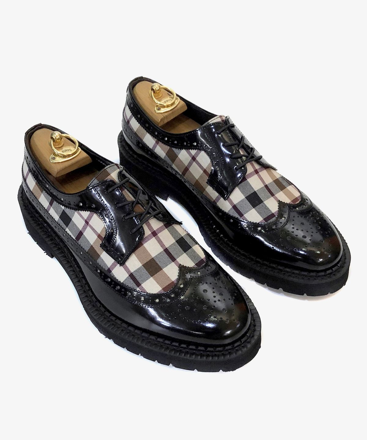 조앤슈(JOENSHOE) 헤이마켄 클래식체크 윙팁 워커 블랙