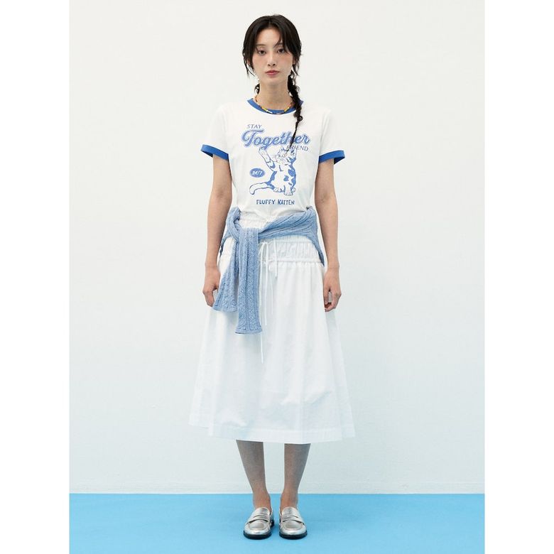 셔링 롱스커트  화이트 (354727JQ11)