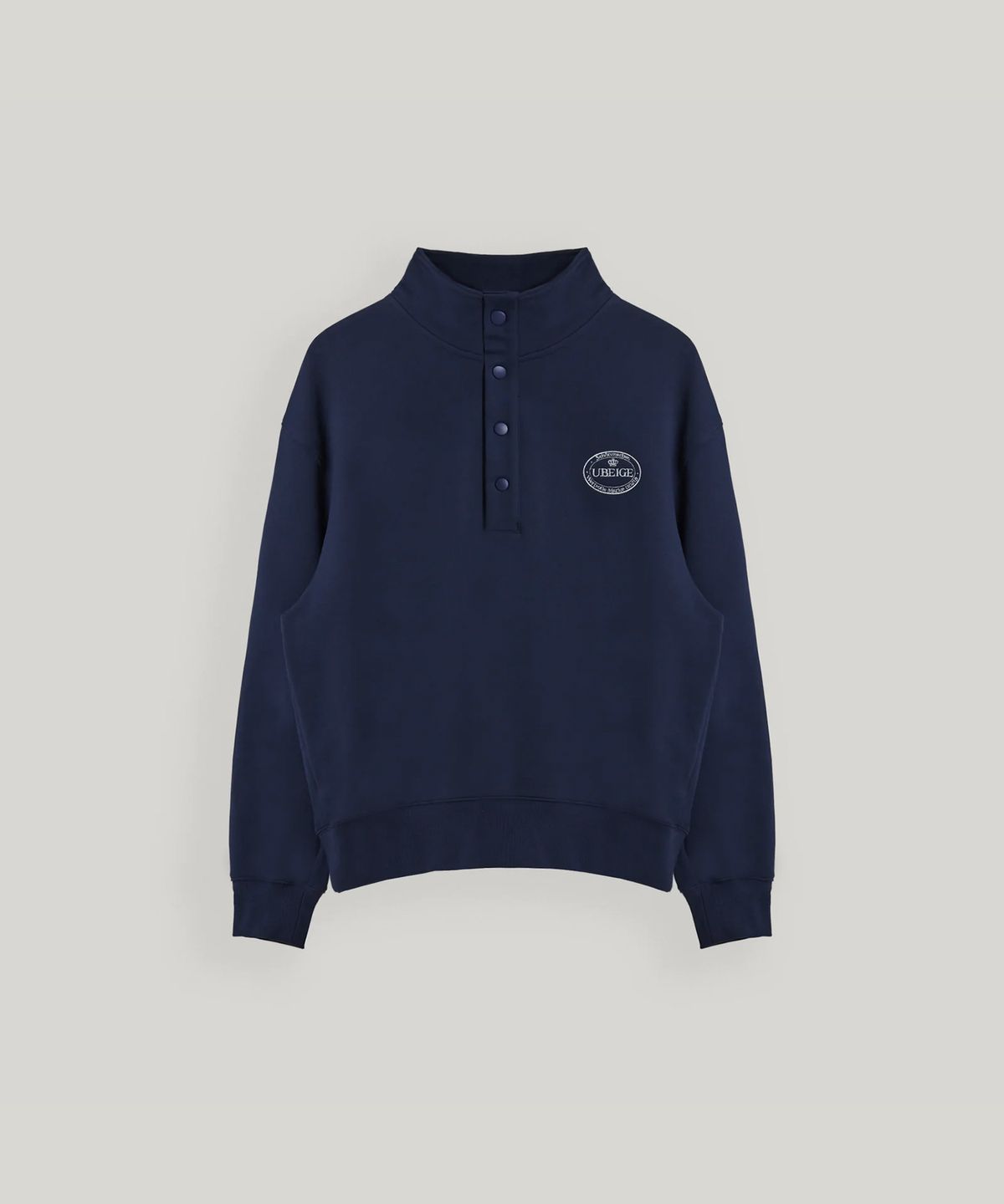 유베이지(UBEIGE) 반오픈 집업 스웻셔츠 (Navy)
