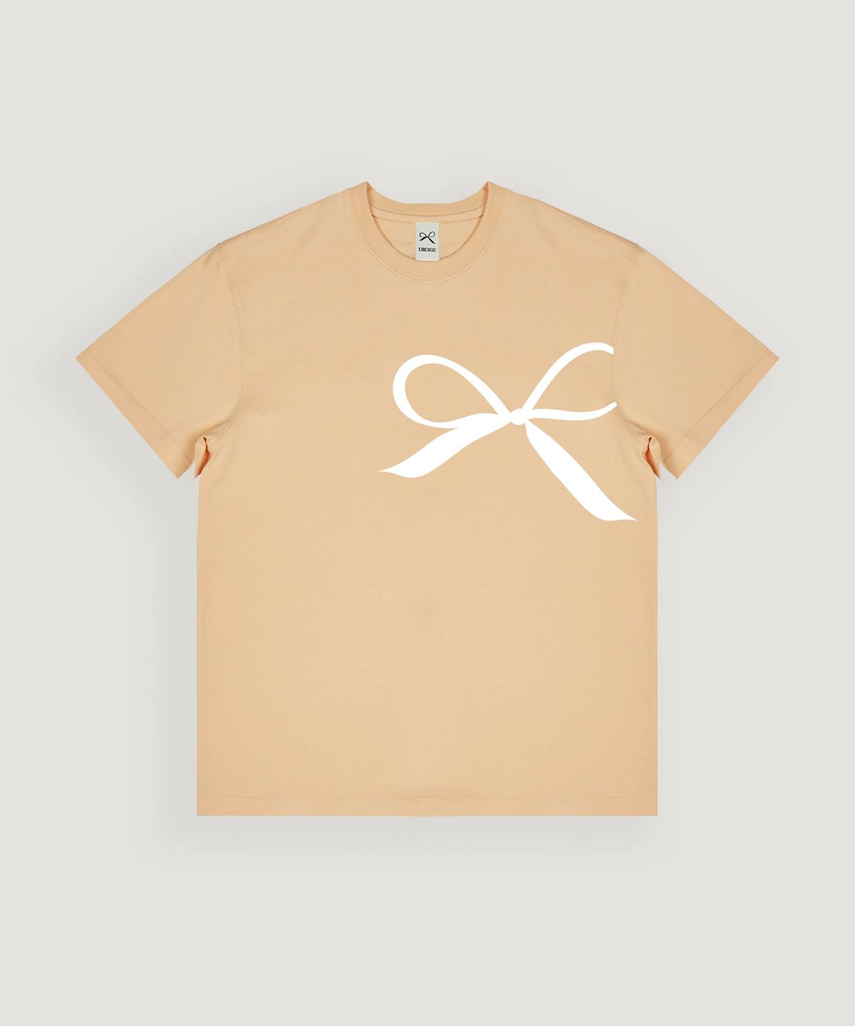 유베이지(UBEIGE) 리본 반팔 티셔츠 (Pale Orange)