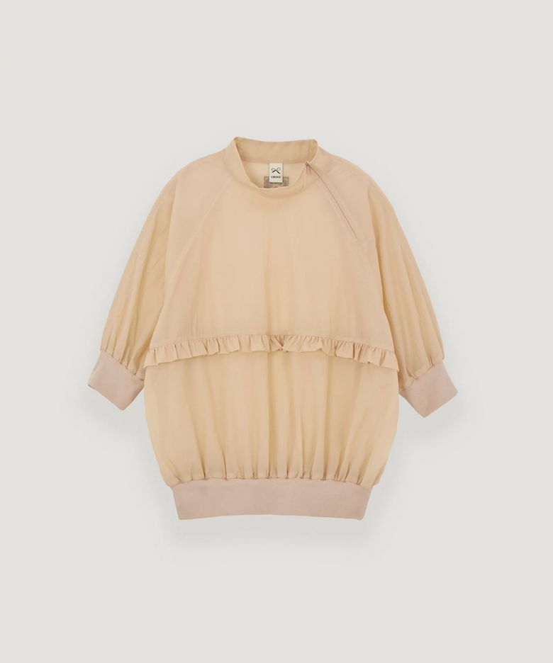 러플 나일론 블라우스 (Beige)