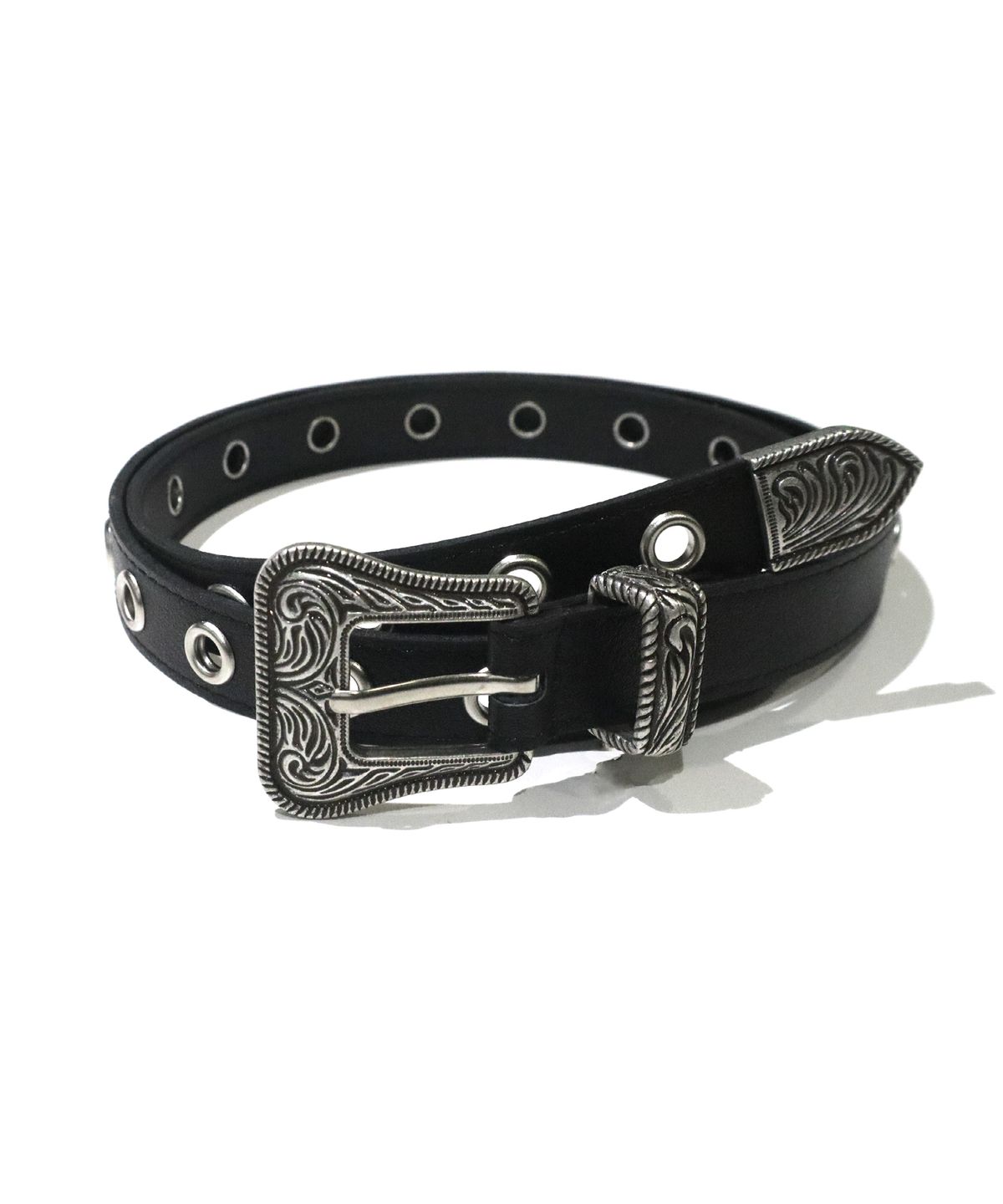 하우스 락 클럽(HOUSE ROCK CLUB) CONTRY ROCK  EYELET BELTS - BLACK