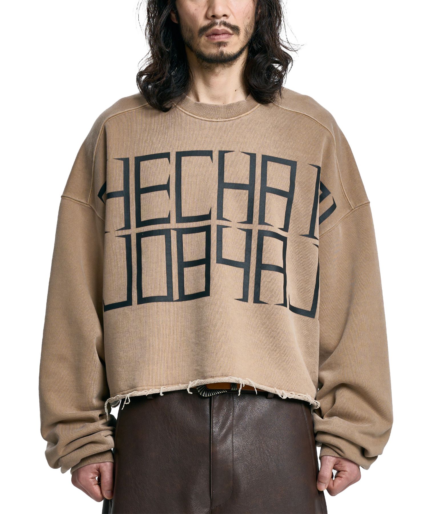 【AJO AJOBYAJO】24FW★ THE CHAIN Washed Cropped Sweatshirt MUSINSA | AJOBYAJO THE CHAIN Washed Cropped Sweatshirt [MOCHA]