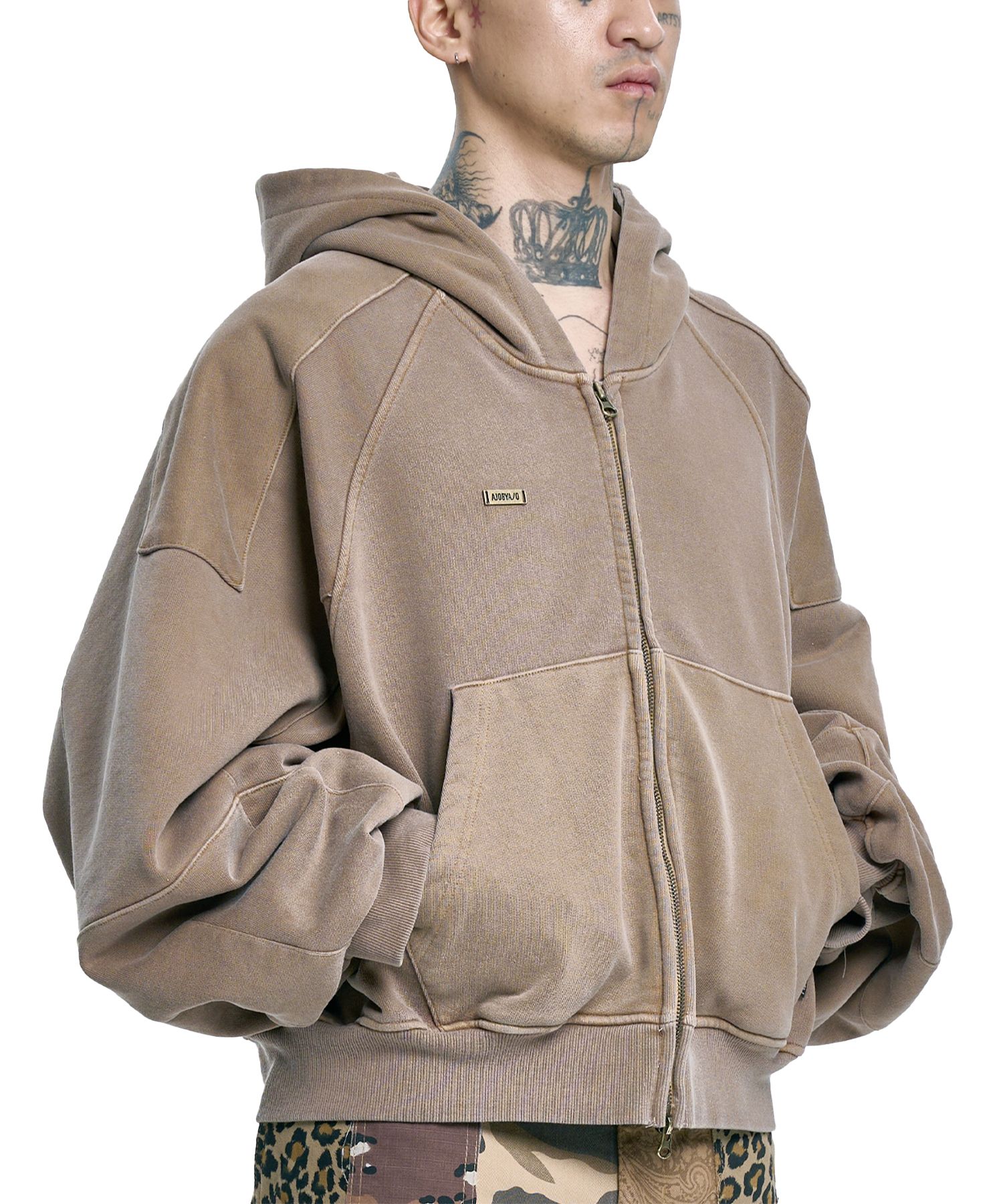 LUV CODE】pigment cropped zip hoodie LUV CODE】pigment cropped zip