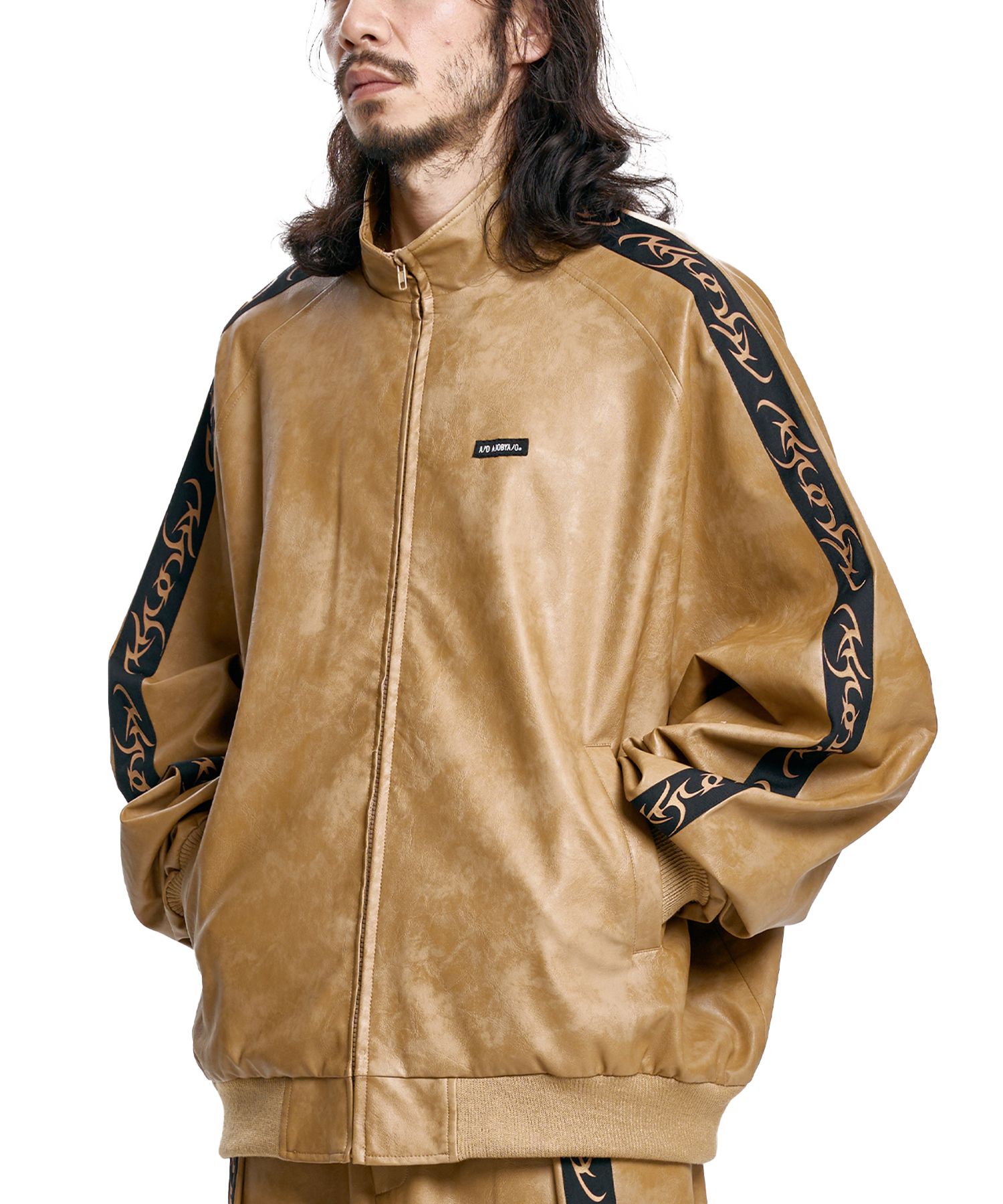 【AJO AJOBYAJO】24FW★ Oversized Raglan Track Jacket MUSINSA | AJOBYAJO Vegan Leather Oversized Raglan Track