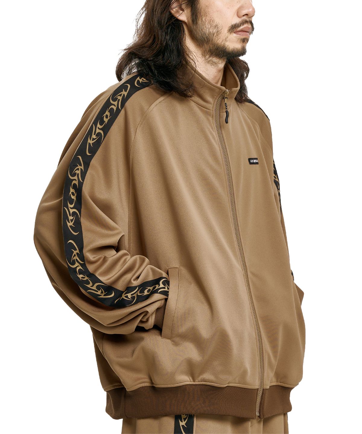 아조바이아조(AJOBYAJO) Oversized Raglan Track Jacket [MOCHA]