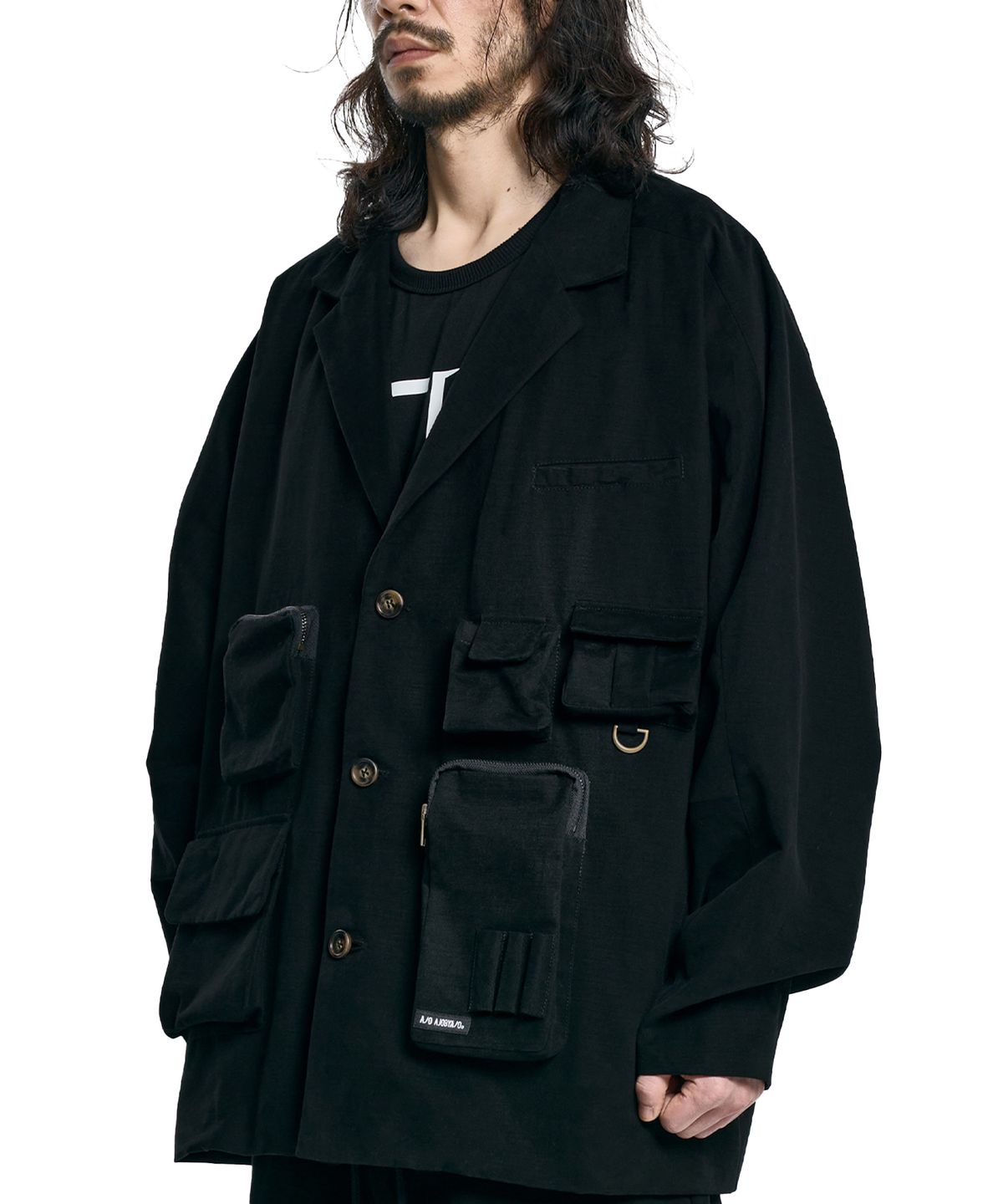 아조바이아조(AJOBYAJO) Multi Pocket Batwing Jacket [BLACK]
