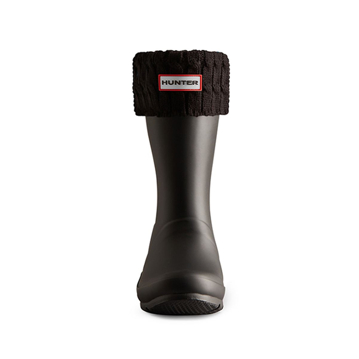 헌터(HUNTER) [UNISEX] 오리지날 6스티치 케이블 숏 부츠삭스 - 블랙 UAS3416RPYBLK