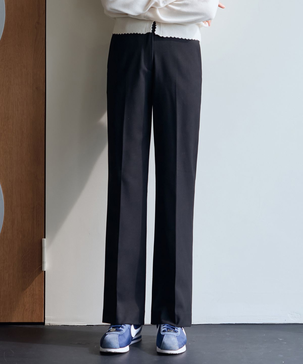 드로우핏 우먼(DRAWFIT WOMEN) 컴피 울 스트레이트 슬랙스 [BLACK]