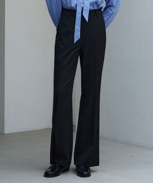 컴피 울 슬림 부츠컷 슬랙스 [BLACK]