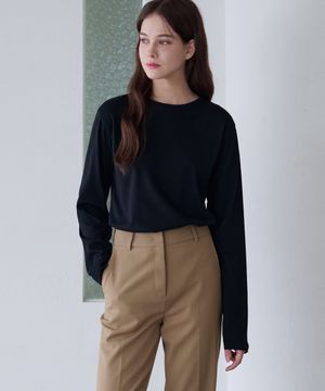 수피마 실켓 롱 슬리브 티셔츠 [BLACK]