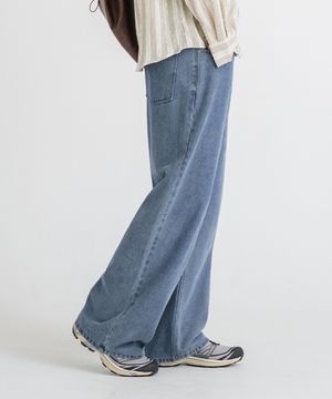 내추럴 워싱 와이드 데님 팬츠 [중청]