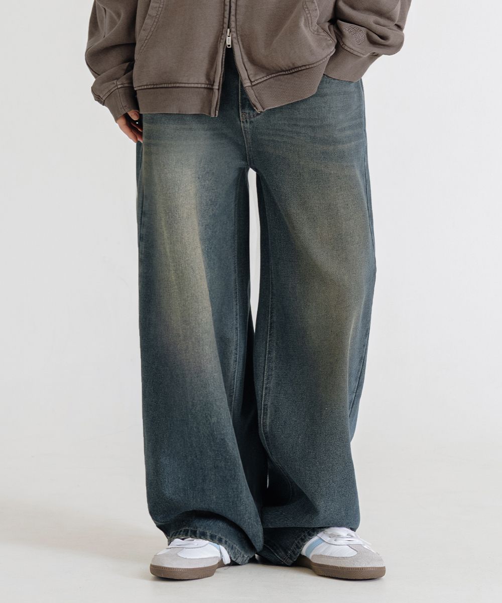 MUSINSA | LEMAIN SECOND Vintage Catwash Wide Denim Pants