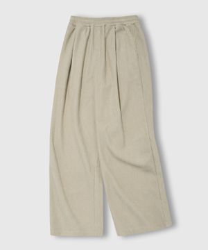 원턱 와이드 코듀로이 밴딩 팬츠 [베이지]