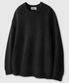 오버핏 볼륨 워셔블 크루넥 하찌 니트 [블랙]