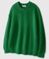 오버핏 볼륨 워셔블 크루넥 하찌 니트 [그린]