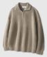 오버핏 볼륨 워셔블 하프집업 하찌 니트 [베이지]