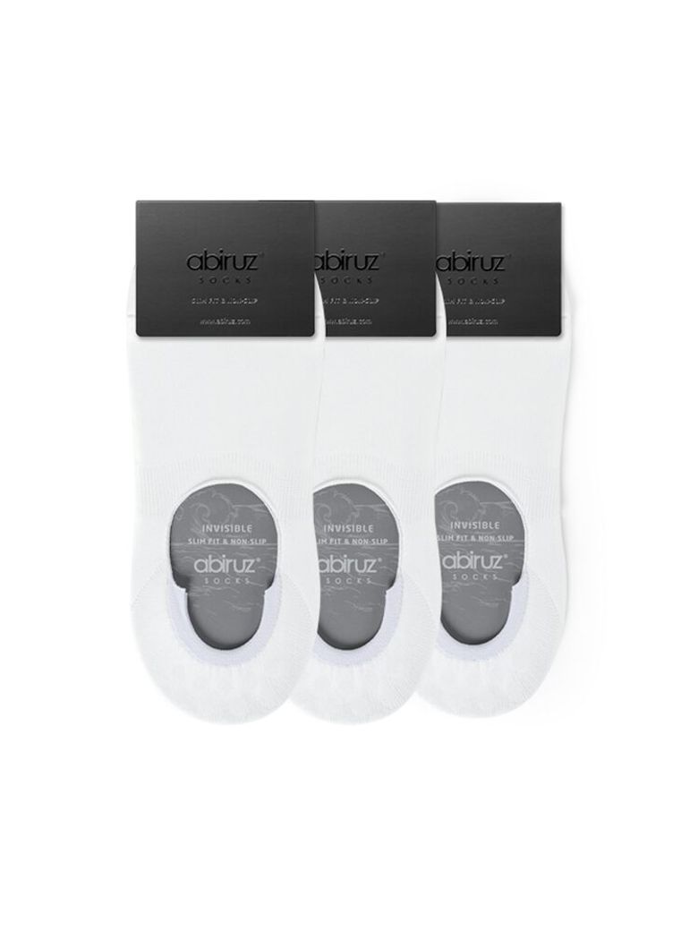 남성용 Cool Air-Skin 논슬립 페이크삭스 화이트 3 PACK