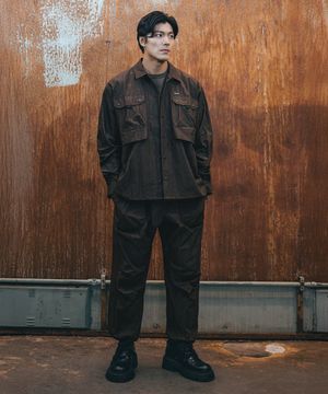 [빅사이즈]패러슈트 워크 셔츠 차콜