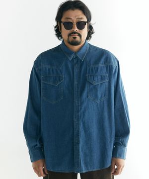 [빅사이즈]웨스트사이드 데님 셔츠 블루