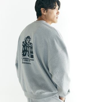 [빅사이즈]스템프 오버핏 헤비 스웻 맨투맨 멜란지