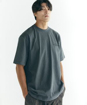 [빅사이즈]스템프 헤비 피그먼트 티셔츠 차콜