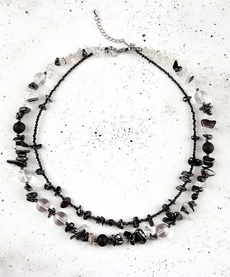 타나토스 레이어드 블랙  헤머타이트 네크리스