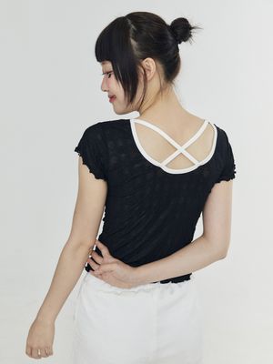 플라워 배색 엑스 티 - 블랙