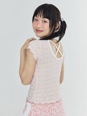 플라워 배색 엑스 티 - 핑크