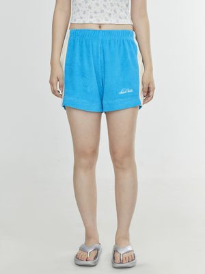 로고 테리 숏 팬츠 - 블루