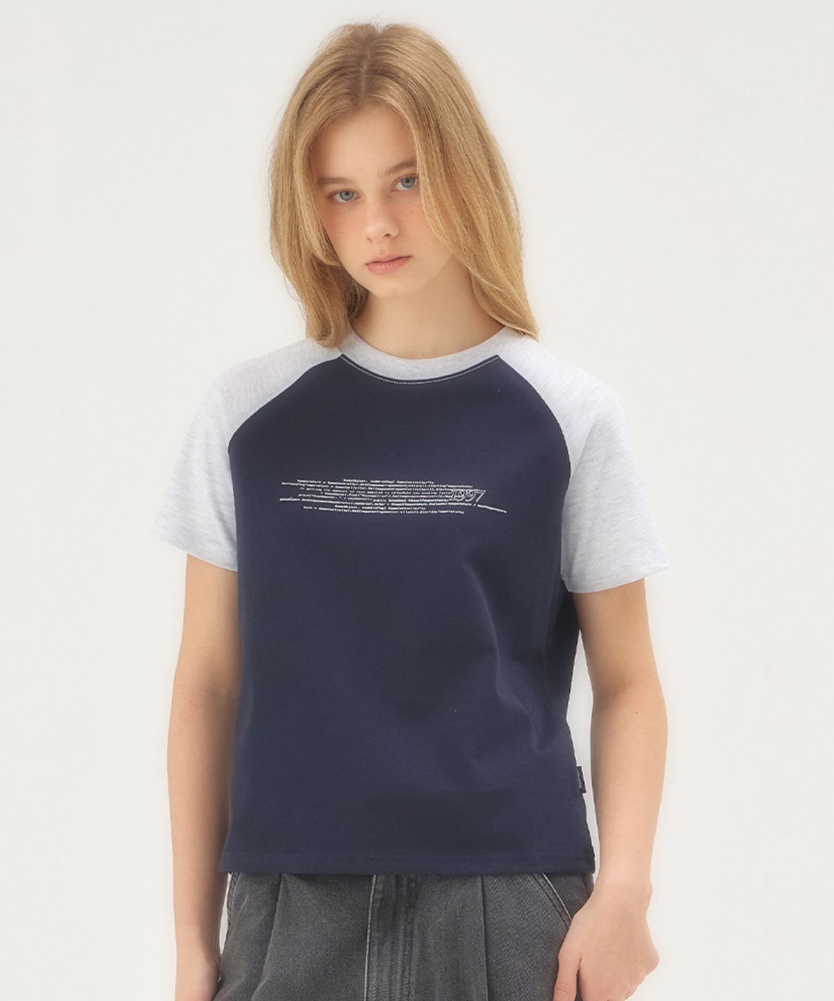 키치어리(KITSCHEERY) Error97 Raglan T-shirt (Navy)