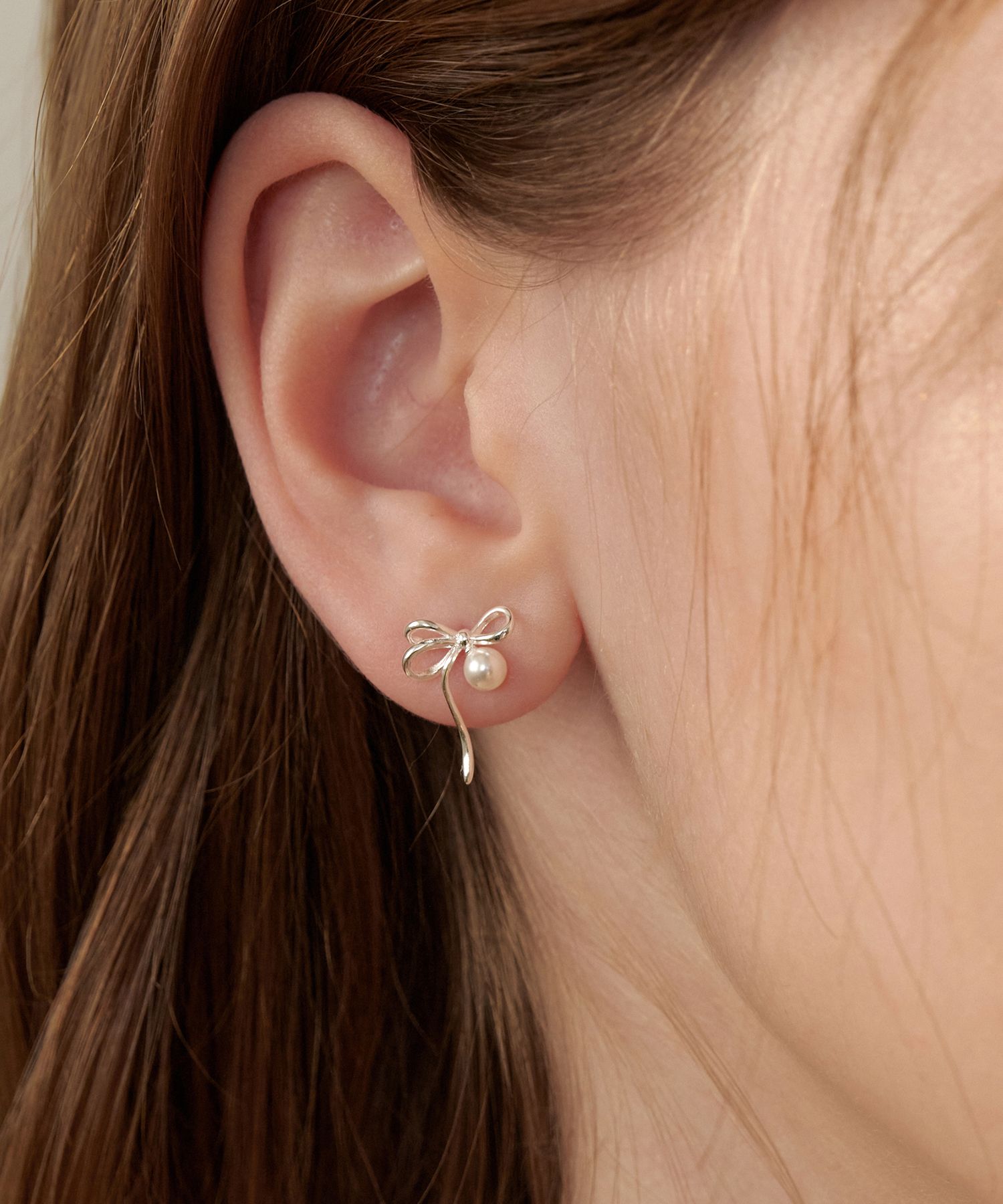 [TATIANA] 925Silver☆Angel Ribbon Pearl Earring MUSINSA公式 | TATIANA (Silver 925) Angel Ribbon Pearl