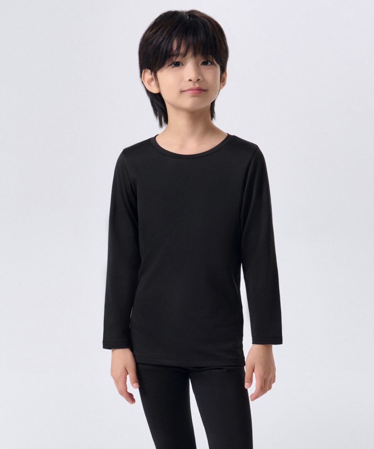 무신사 스탠다드 키즈(MUSINSA STANDARD KIDS) [힛탠다드] 플러스 크루 넥 티셔츠_이너 웨어 [블랙]