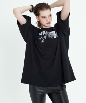 엔와이씨 로고 티셔츠 블랙