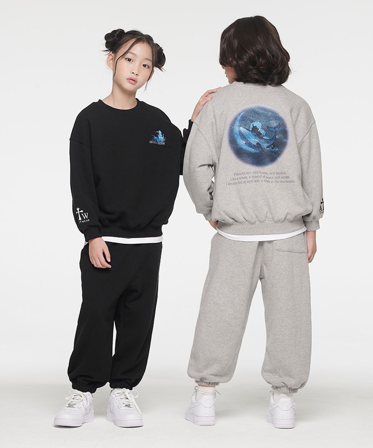 아티스트웨어 키즈(ARTISTWEARKIDS) [ATW] 키즈 문라이트웨일 셋업_BK