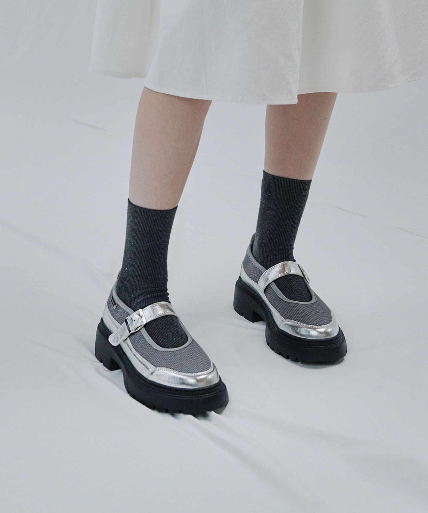 スニーカー MAC MOC [3-day delivery] Grid mesh Mary Jane sneakers 5cm MUSINSA | MACMOC Grid Mesh Mary Jane Sneakers 5Cm