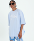 엔와이씨 로고 티셔츠 파우더 블루