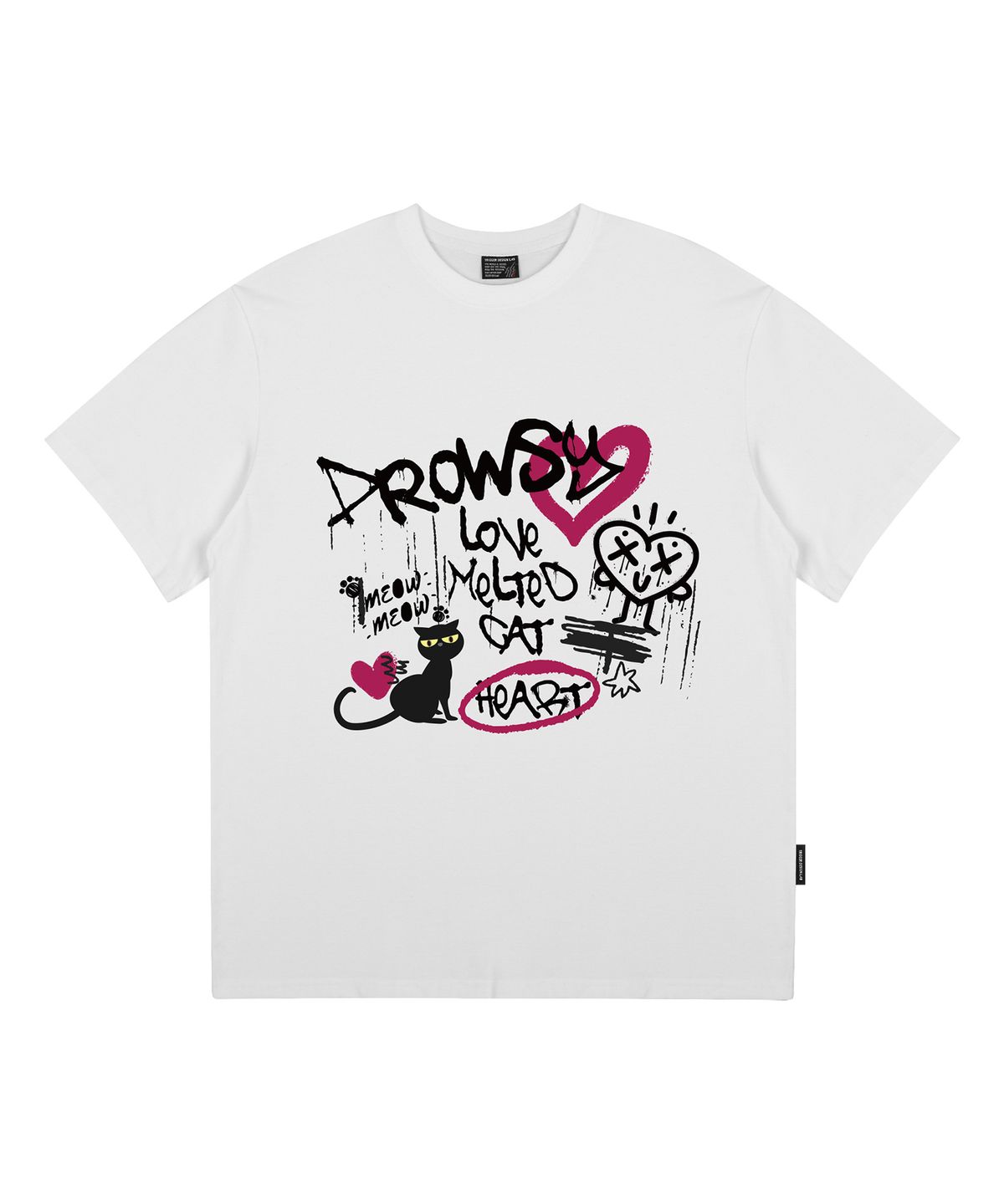 드로우시(DROWSY) DW 드로우시캣 반팔티셔츠 화이트
